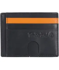 Timberland Men's Slim Leather Front Pocket Credit Card Holder Wallet