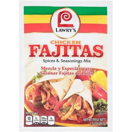 Lawry,s Chicken Fajitas Spices & Seasonings Mix, 1 oz (Pack of 12)