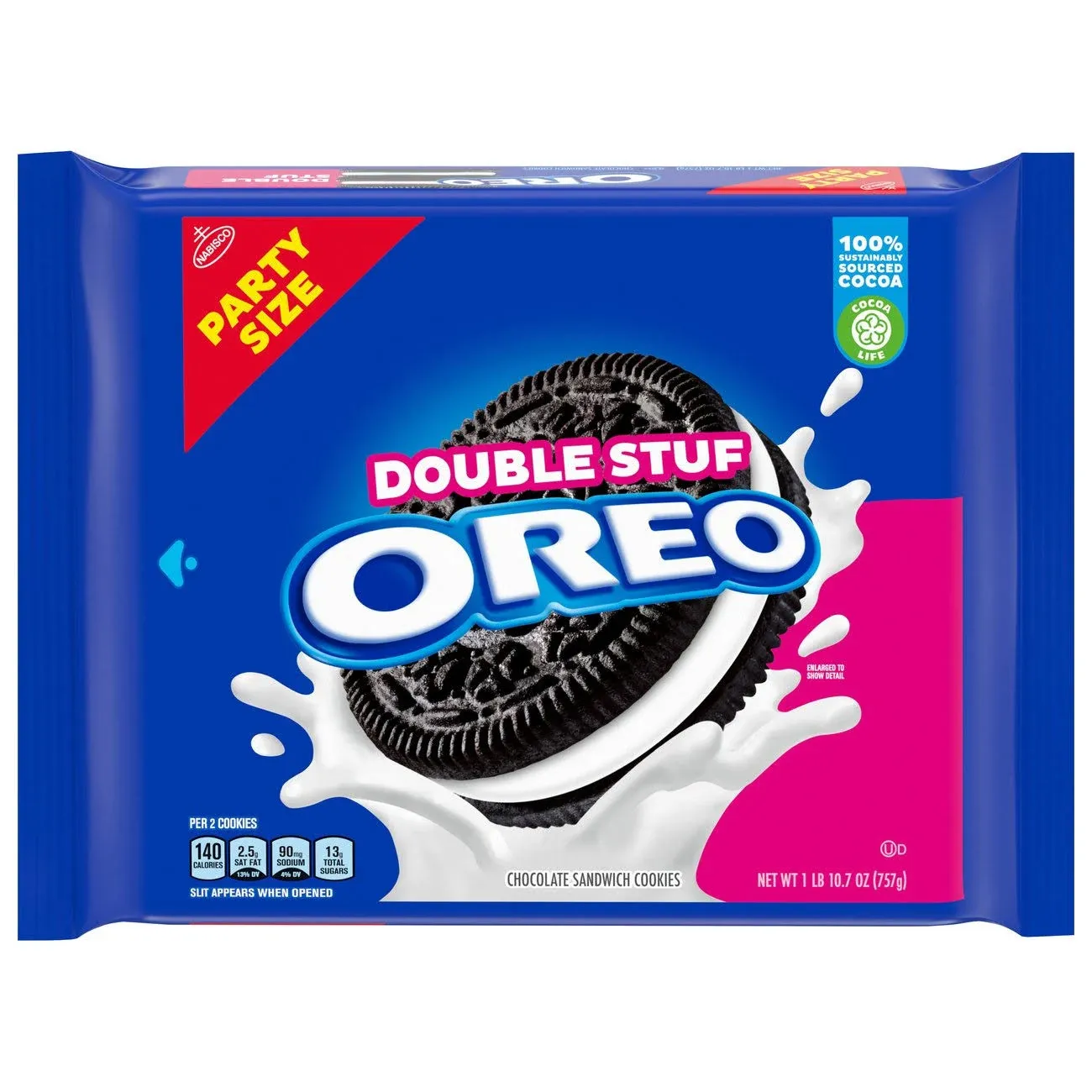 Oreo Double Stuf Chocolate Sandwich Cookies Party Size 24.95 oz