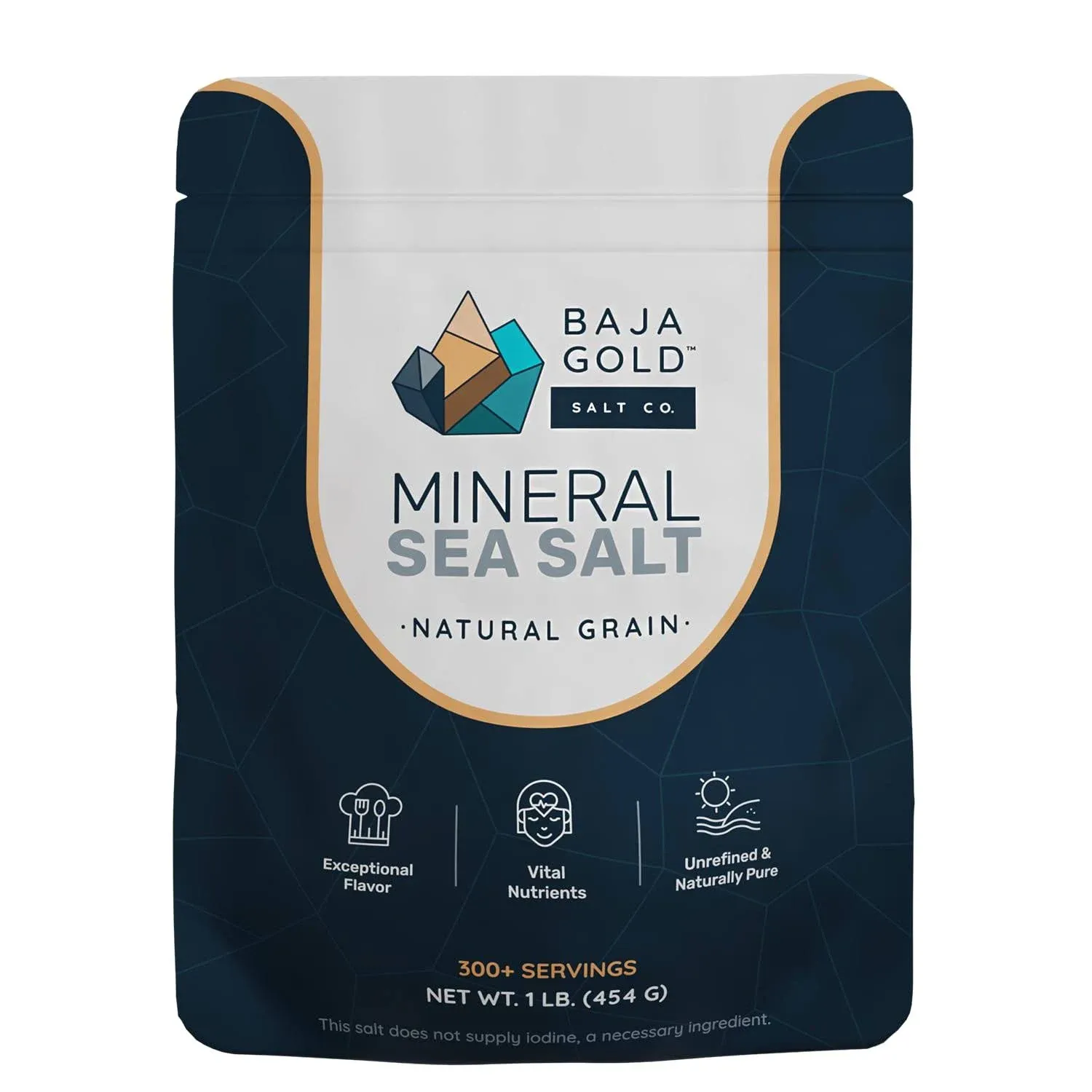 Baja Gold Mineral Sea Salt - 1 lb Bag Natural Grain