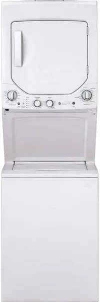 GE Appliances Spacemaker Series 24" White Stack Washer with Electric Dryer