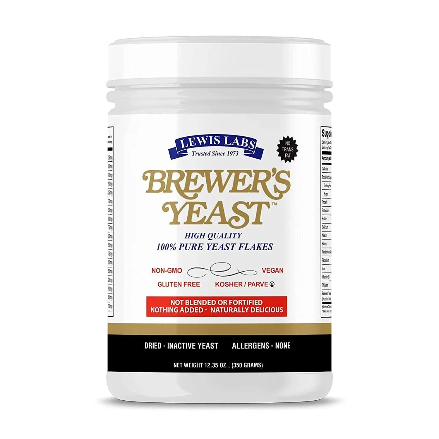 Lewis Labs Brewer's Yeast Flakes Powder, 12.35 Ounce (1)