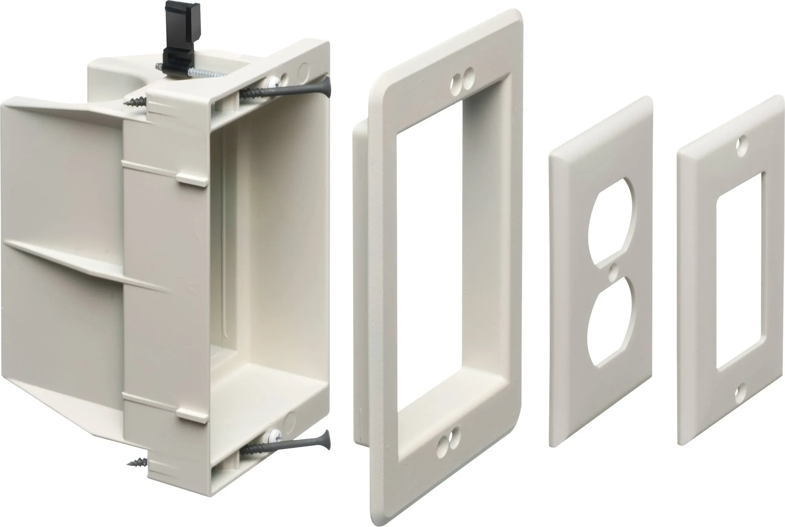 Arlington Dvfr1w-1 Recessed Electrical/Outlet Mounting Box, Single Gang