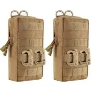 FRTKK 2 Pack Molle Pouches Tactical Compact Water-Resistant EDC Pouch Small Utility