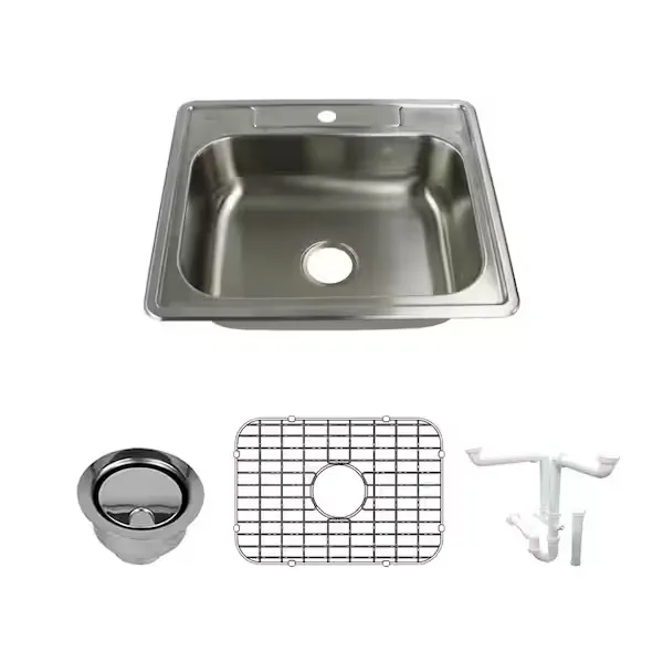 Transolid Select Stainless Steel Single Bowl Kitchen Sink Kit 22"x25"x7" - Contemporary - Kitchen Sinks - by Bath1 | Houzz