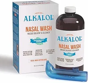 Alkalol - A Natural Soothing Nasal Wash, menthol, 2 Piece Set 1 Count