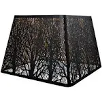 Medium Square Lamp Shades, ALUCSET Metal Lampshade 1 Pack, Pattern of Trees 