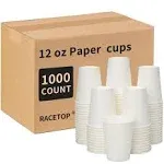 RACETOP 12 oz [1000 Pack] Disposabl Coffee Cups, Paper Cups 12 oz, Upgraded Weight Of Paper, Ideal for Office, Home, Party