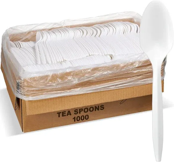 1000 Count Bulk Cutlery (Tea Spoons, White) Tea Spoons