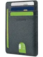 Buffway Slim Minimalist Front Pocket Rfid Blocking Leather Wallets for Men and Women