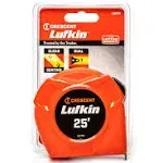 Lufkin L625N Orange Yellow Clad Power Return Measure Tape 1 in. x 25 ft.