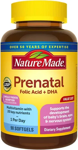 Nature Made Prenatal Multi + DHA - 90 Softgels 031604027490YN