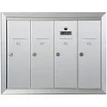 Salsbury Industries 4 Door Front Load Vertical Mail CENTER; Aluminum