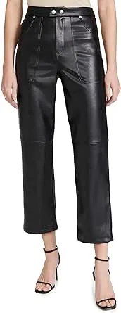 [BLANKNYC] Womens Luxury Clothing Ribcage Straight Leg Vegan Leather Pants, The Baxter Pants