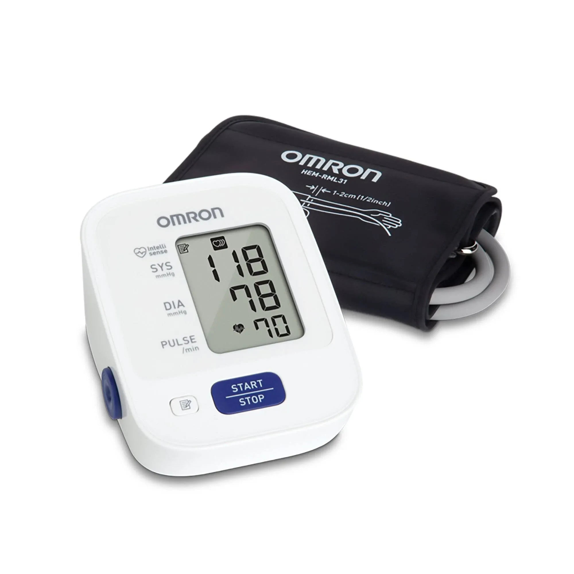 New Omron 3 Series Upper Arm Blood Pressure Monitor (Model Bp7100), Size: 9_in._to_17_in., Black