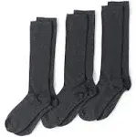 Lands' End Women's 3-Pack Seamless Toe Solid Trouser Socks - Small - Charcoal Heather