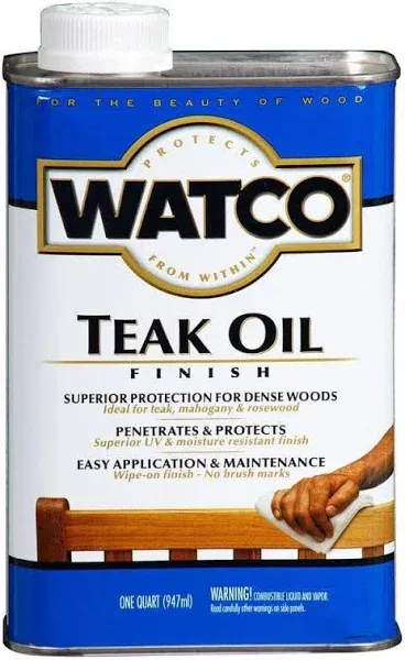 Watco 348746 Teak Oil Plus Stain, Quart, Hazelnut