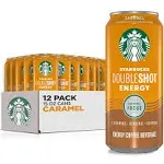 (12 Pack) Starbucks Doubleshot Energy Drink Iced Coffee Beverage, Caramel, 15 Oz