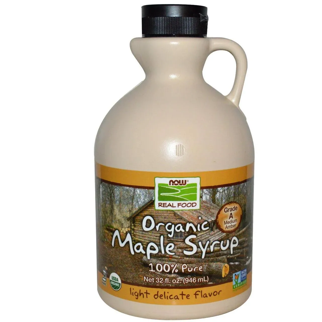 Now Foods Real Food Organic Maple Syrup Grade A Amber Color 32 fl oz (946 ml)