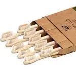 VIVAGO Biodegradable Bamboo Toothbrushes 10 Pack - BPA Free Soft Bristles Toothbrushes, Eco-Friendly, Compostable Natural Wooden Toothbrush