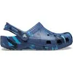 Crocs Kids' Classic Marbled Clog in Navy/Multi