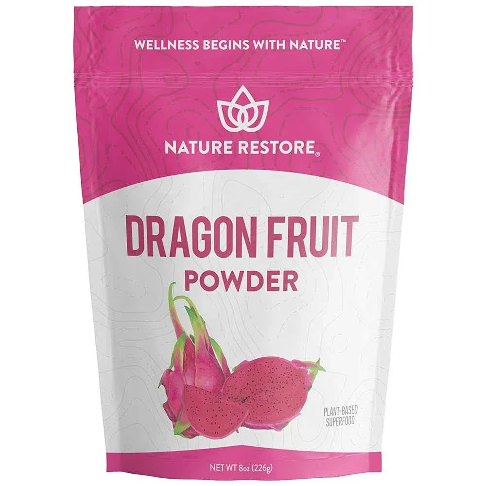 Nature Restore Pink Pitaya Powder, 8 Ounces, Non Gmo, Gluten Free, Vegan, Packaged Locally in California