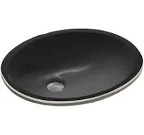 KOHLER Caxton Black  Undermount Oval Bathroom Sink with Overflow