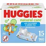 Huggies Natural Care Refreshing Baby Wipes, Scented - 64 ct