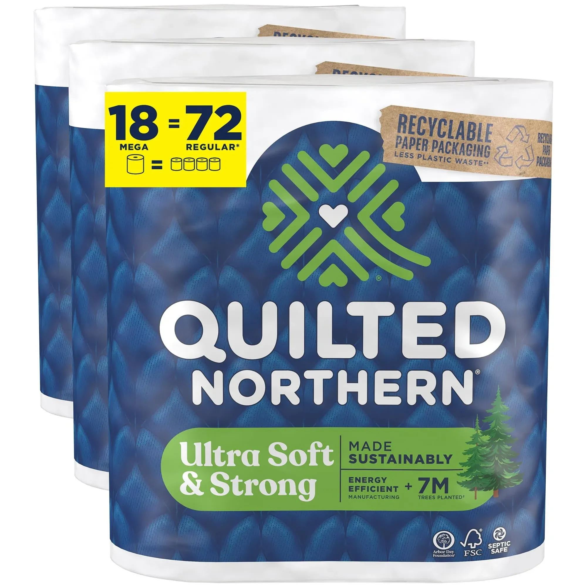 Quilted Northern Ultra Soft & Strong® Toilet Paper, 32 Mega Rolls = 128 Regular Rolls, 2-ply Bath Tissue (Pack of 1)