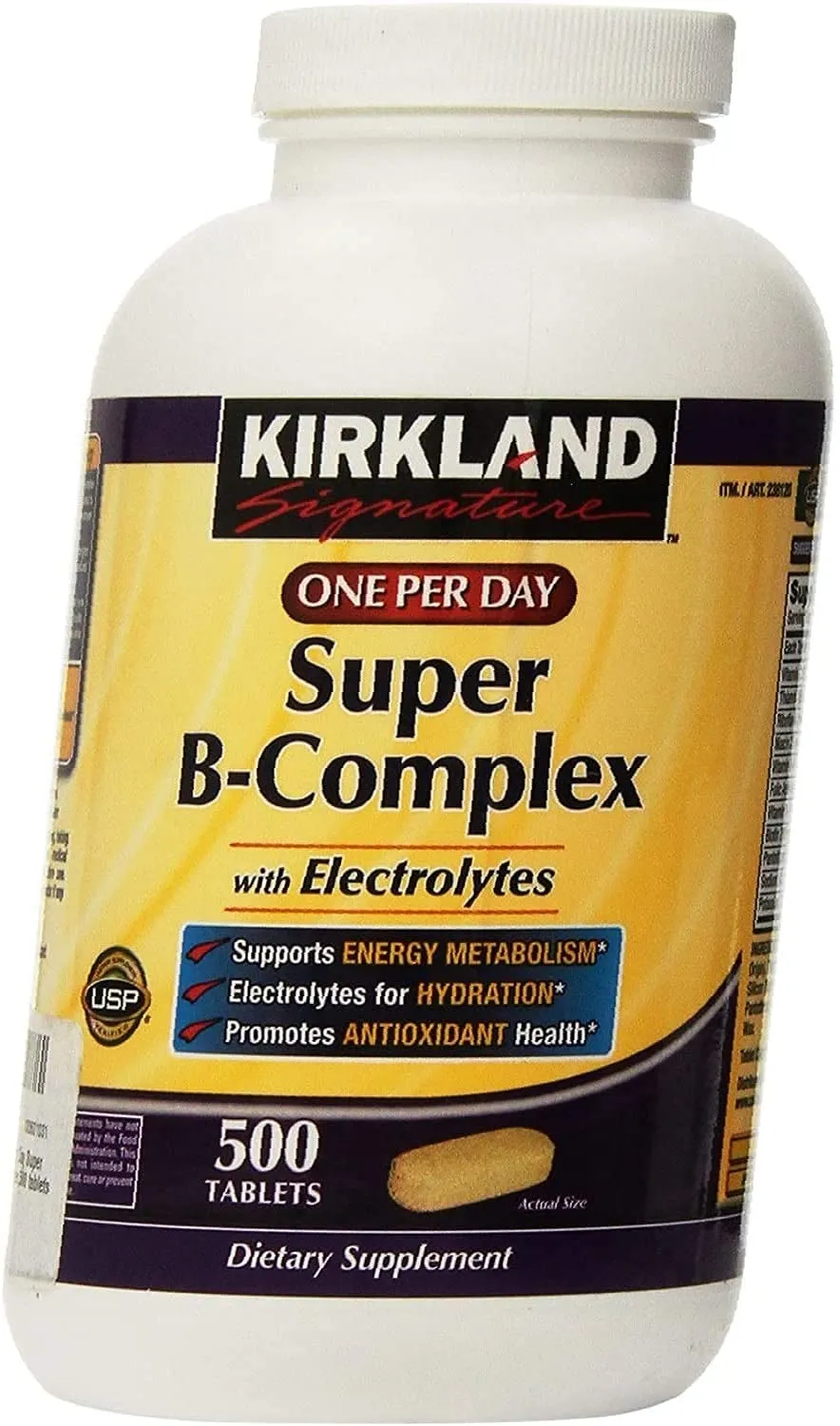 Kirkland Signature Super B-Complex 500 Tablet Electrolytes Vitamin C Exp 07/26