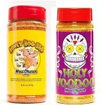 Meat Church BBQ Rub Combo Honey Hog 14 oz and Holy Voodoo 14 oz BBQ Rub and Seasoning for Meat and Vegetables, Gluten Free, One Bottle of Each