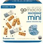 GoMacro Macrobar Mini Organic Vegan Snack Bars - Oatmeal Chocolate Chip (0.90 Ounce Bars, 24 Count)