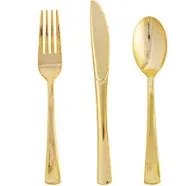 FOCUSLINE 75 Pack Rose Gold Disposable Cutlery Set