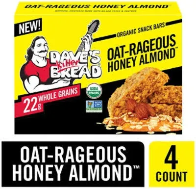 Dave's Killer Bread Oat-Rageous Honey Almond Organic Snack Bars