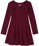 The Children's Place Long Sleeve Solid Knit Pleat Dress (Little Girls & Big Girls)