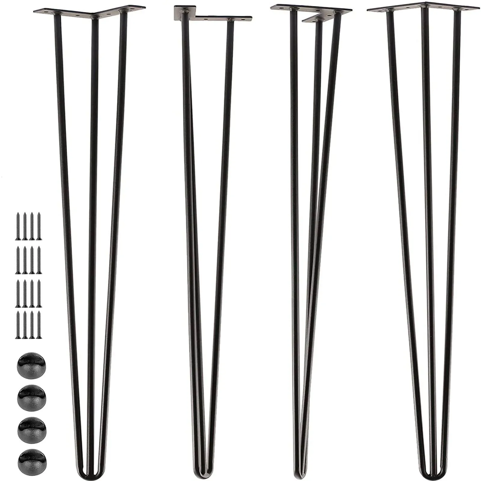 SPACEEUP 30" Hairpin Table Legs, 4pcs Coffee Desk Legs with Rubber Floor ...