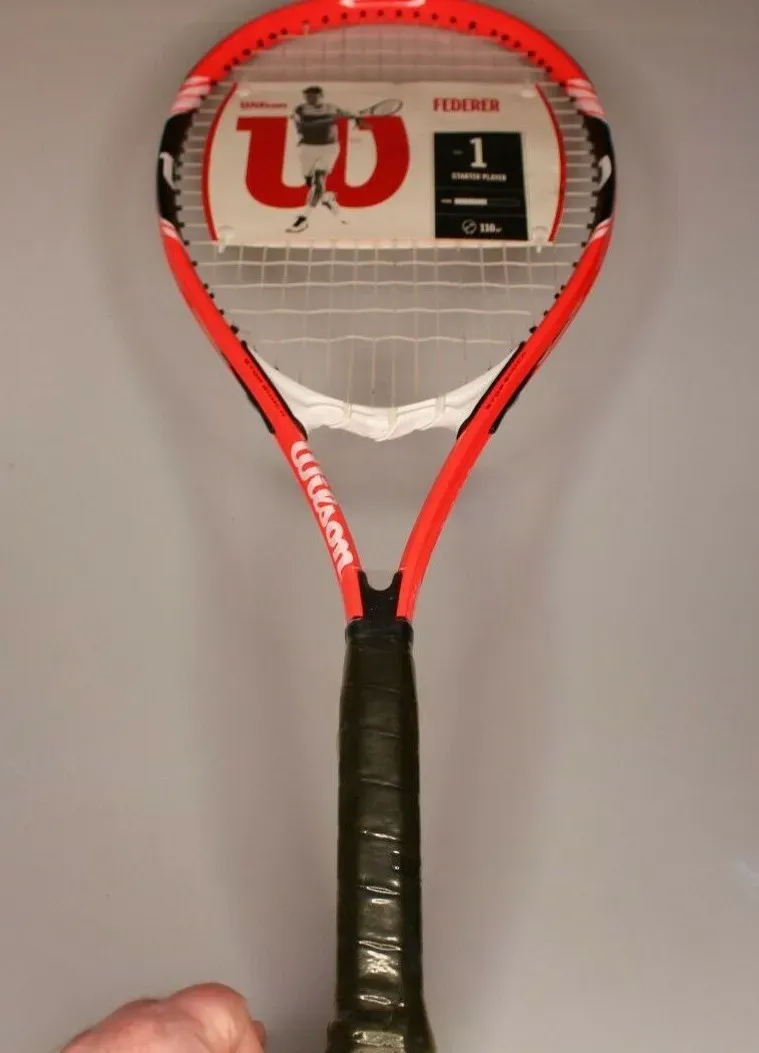 Wilson Federer Recreational Tennis Racket - Grip Size 3 - 4 3/8&#034;, Red/White/Blac