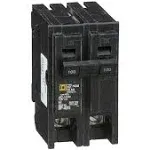 Square D Circuit Breakers HOM2100, 2 pole, 100 Amp 120/240 V  Plug-On 10,000 AIR