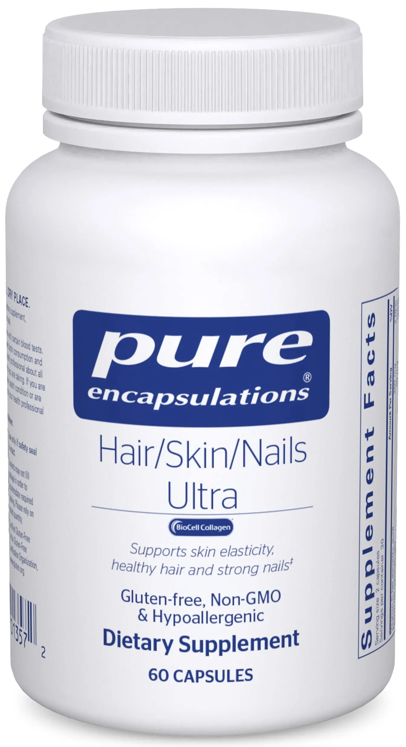 Pure Encapsulations Hair/Skin/Nail<wbr/>s Ultra 60 Capsules Exp 08/2025