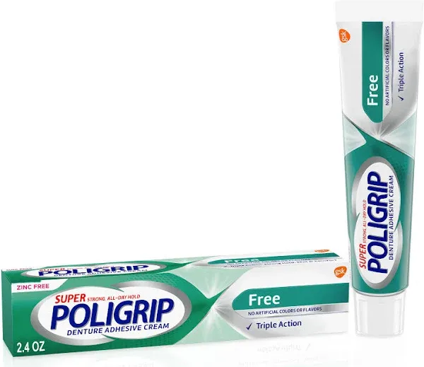 Super Poligrip Free Denture Adhesive Cream