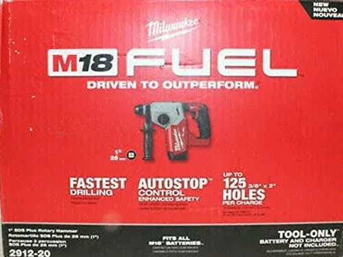 Milwaukee M18 FUEL 2912-20 Brushless Rotary Hammer - Red