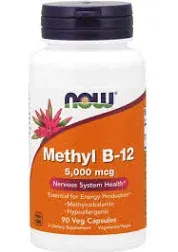 Methyl B-12 5000 mcg 90 Veg Caps By Now Foods