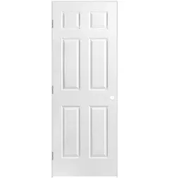 Masonite 30 in. x 80 in. 6-Panel Right-Handed Hollow-Core Textured Primed Composite Single Prehung Interior Door