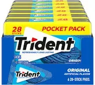 Trident  Sugar Free Gum, 14 Sticks (Pack of 12)