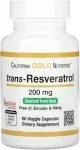 California Gold Nutrition, Trans-Resveratrol, Italian Sourced, 200 mg, 60 Veggie Capsules