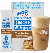 Ihop Tres Leches Iced Latte with Cold Foam Instant Coffee Beverage Mix (6 Packets)