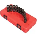 Sunex 1825 Tools 11-piece 1/4" Drive 12-point Metric Magnetic Universal Impact Socket Set