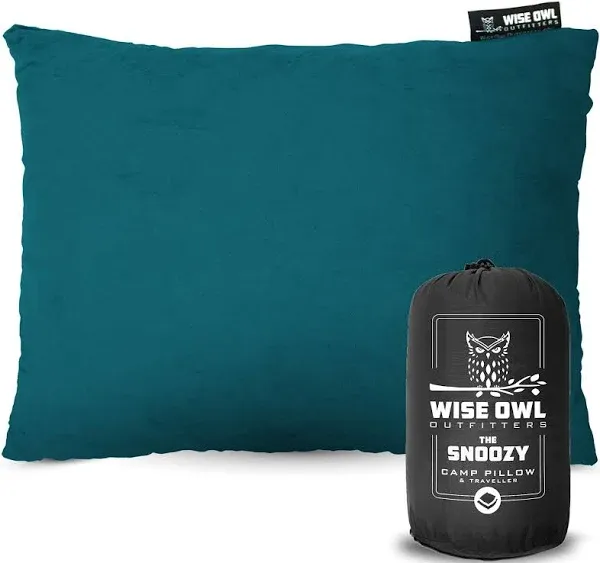 Wise Owl Outfitters Memory Foam Camping Pillow, Small, Pack of 1 - Black