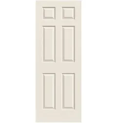 Masonite Traditional 80-in 6-Panel Textured Hollow Core Molded Composite Slab Door