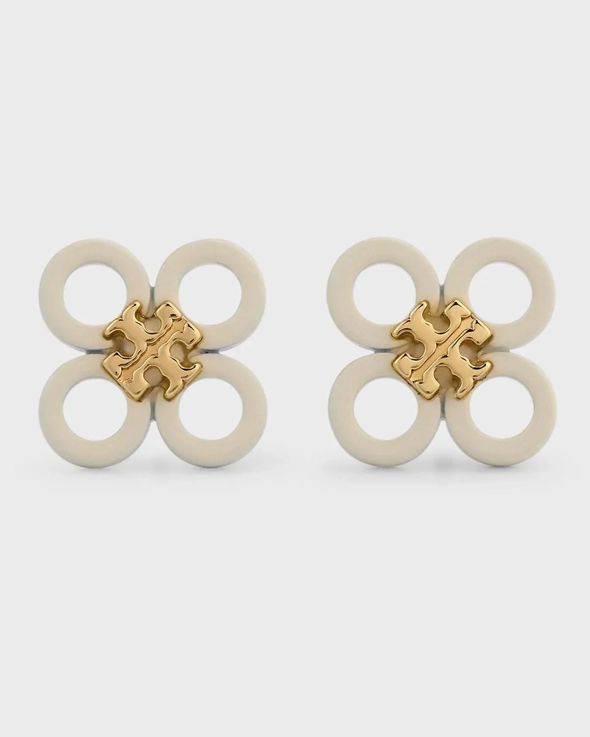 Tory Burch Women's Small Kira Clover Enamel Stud Earrings